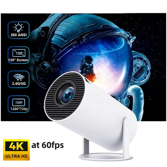 Elet 4K UHD Projector: Portable, Wi-Fi, Bluetooth 5.0, Home & Presentations.